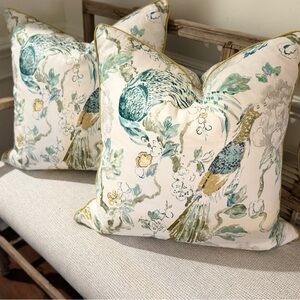 Madeaux - Aviary - Golden Teal Pillows